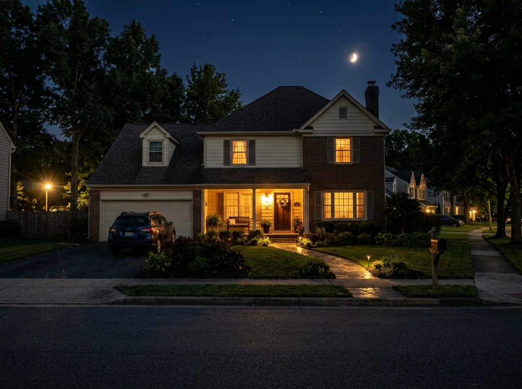 House without Christmas Lights